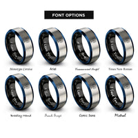 font options for inside engraving on black & blue & gray ring light camera rings