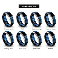 font options for inside engraving on blue & grey ring light camera rings