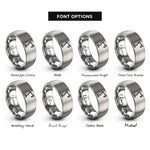 font options for inside engraving on grey ring stand clamp rings