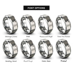 font options for inside engraving on grey ring stand clamp rings