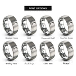 font options for inside engraving on grey ring stand clamp rings
