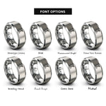 font options for inside engraving on grey ring stand clamp rings