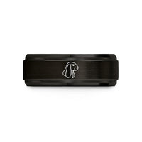 men's comfort fit ring – black & rose gold tungsten english lop wedding band