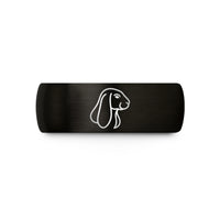 engraved ring for couples – black tungsten english lop wedding band