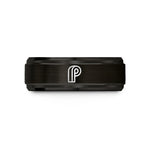 tungsten comfort fit ring – black tungsten pilcrow wedding band