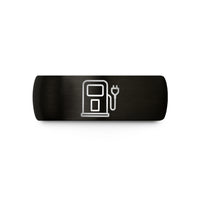 men's wedding ring band – black tungsten supercharger wedding band