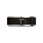 comfort fit ring him – black & gray tungsten warhammer wedding band