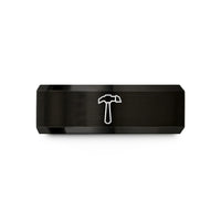 tungsten carbide mens ring – black tungsten warhammer wedding band