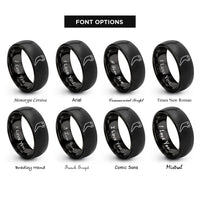 font options for inside engraving on black ripper tooth rings