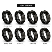 font options for inside engraving on black ripper tooth rings