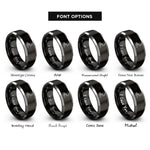 font options for inside engraving on black & grey river moon rings