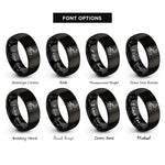 font options for inside engraving on black river moon rings