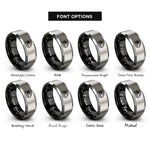 font options for inside engraving on black & silver river peaks rings