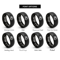 font options for inside engraving on black river peaks rings