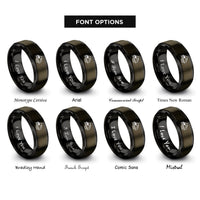 font options for inside engraving on gunmetal & black river peaks rings
