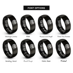 font options for inside engraving on black river pines rings