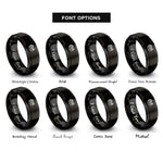 font options for inside engraving on black river pines rings