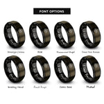 font options for inside engraving on gunmetal & black river stream waveform rings
