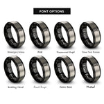font options for inside engraving on black & gray rivet rings