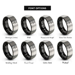 font options for inside engraving on black & grey rivet rings