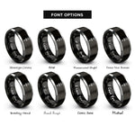 font options for inside engraving on black & gray rivet rings