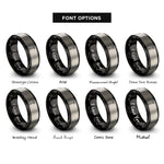 font options for inside engraving on black & gray rivet rings