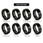 font options for inside engraving on black rivet rings