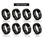 font options for inside engraving on black rivet rings