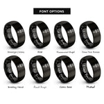 font options for inside engraving on black rivet rings