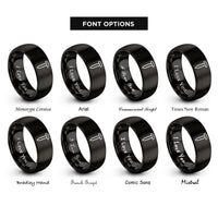font options for inside engraving on black rivet rings