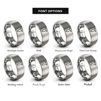 font options for inside engraving on grey rivet rings