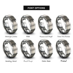 font options for inside engraving on silver rivet rings