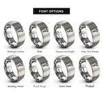 font options for inside engraving on gray rivet rings