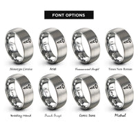 font options for inside engraving on gray rivet rings