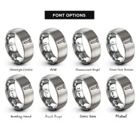 font options for inside engraving on gray rivet rings