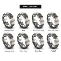 font options for inside engraving on silver rivet rings