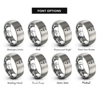 font options for inside engraving on gray rivet rings
