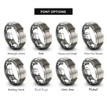 font options for inside engraving on silver rivet rings