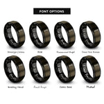 font options for inside engraving on gunmetal & black rivet rings