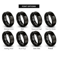 font options for inside engraving on black rivet setter rings