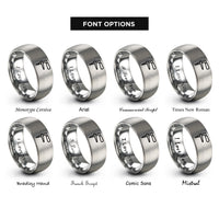 font options for inside engraving on gray rivet setter rings