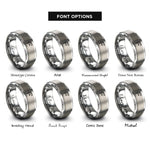 font options for inside engraving on grey rivet setter rings