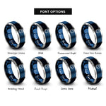 font options for inside engraving on blue & silver rj45 jack rings