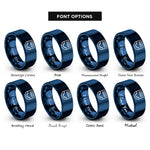font options for inside engraving on blue rj45 jack rings