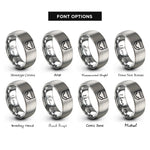 font options for inside engraving on silver rj45 jack rings