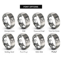 font options for inside engraving on silver rj45 jack rings