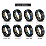 font options for inside engraving on gunmetal & blue rj45 jack rings