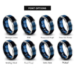 font options for inside engraving on blue & gray rj45 plug rings