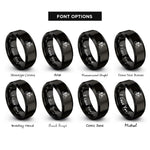 font options for inside engraving on black road cyclist rings