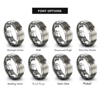 font options for inside engraving on gray road cyclist rings